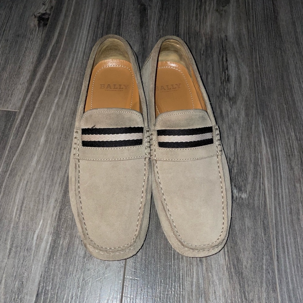 Grey Suede Bally Loafer